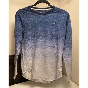 Mens Hollister Blue & White Long Sleeve T-shirt